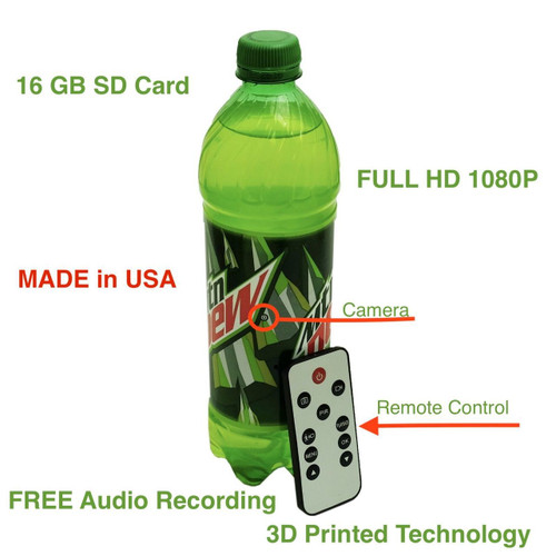 Full HD Hidden Camera built into Soda Bottle | Spy DVR with Audio