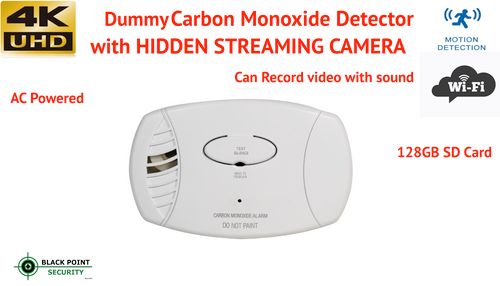 WiFi Carbon Monoxide Detector Hidden 4K Spy Camera