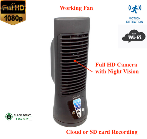 Night Vision Hidden Camera Fan WiFi Remote View