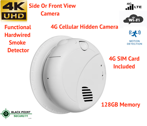 4G LTE Cellular Hidden Camera Working Smoke Detector