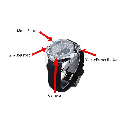 1080P HD Hidden Night Vision DVR Camera Watch Waterproof Camcorder Audio 8GB