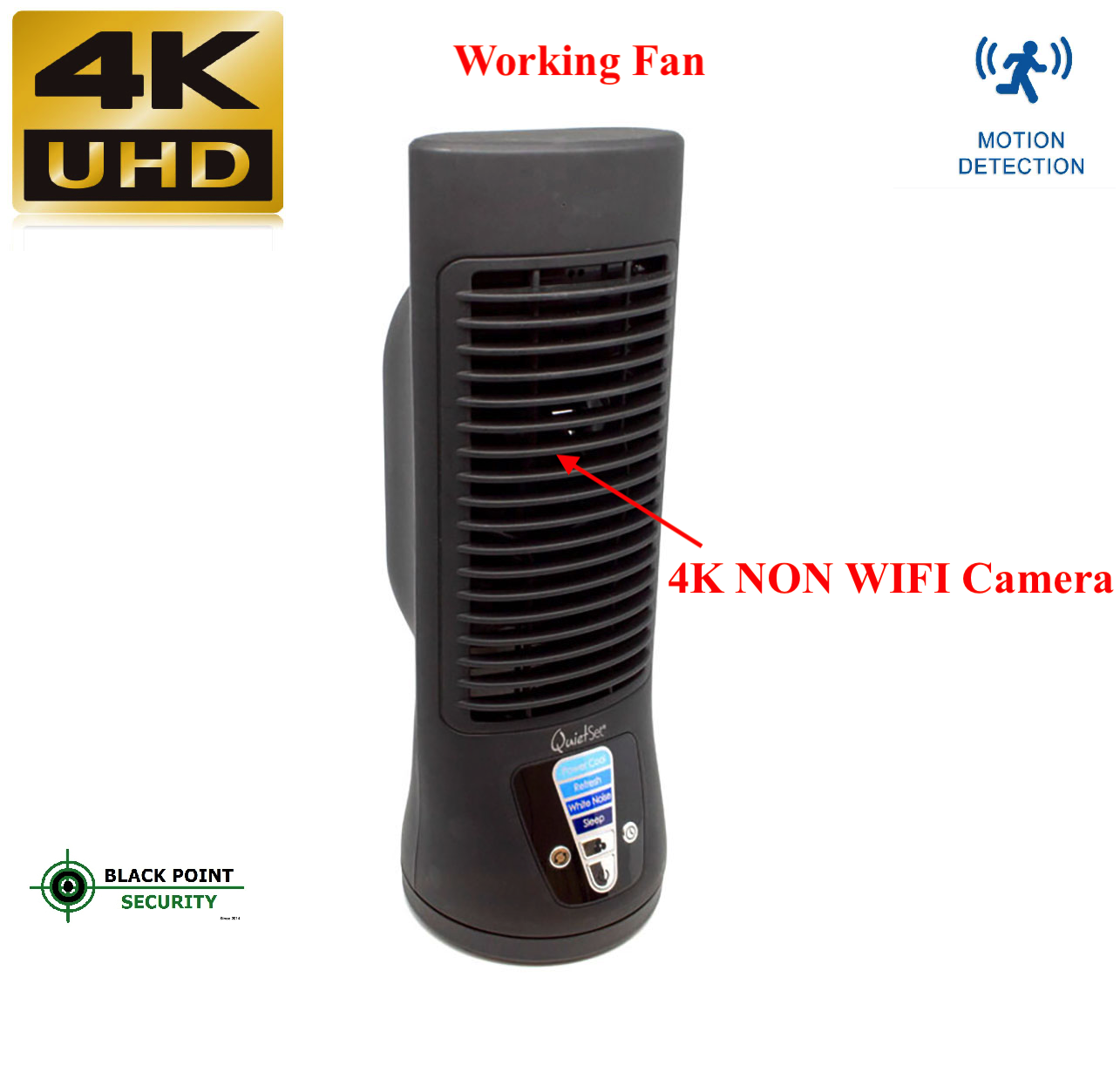 Night Vision Hidden 4K Camera Fan DVR