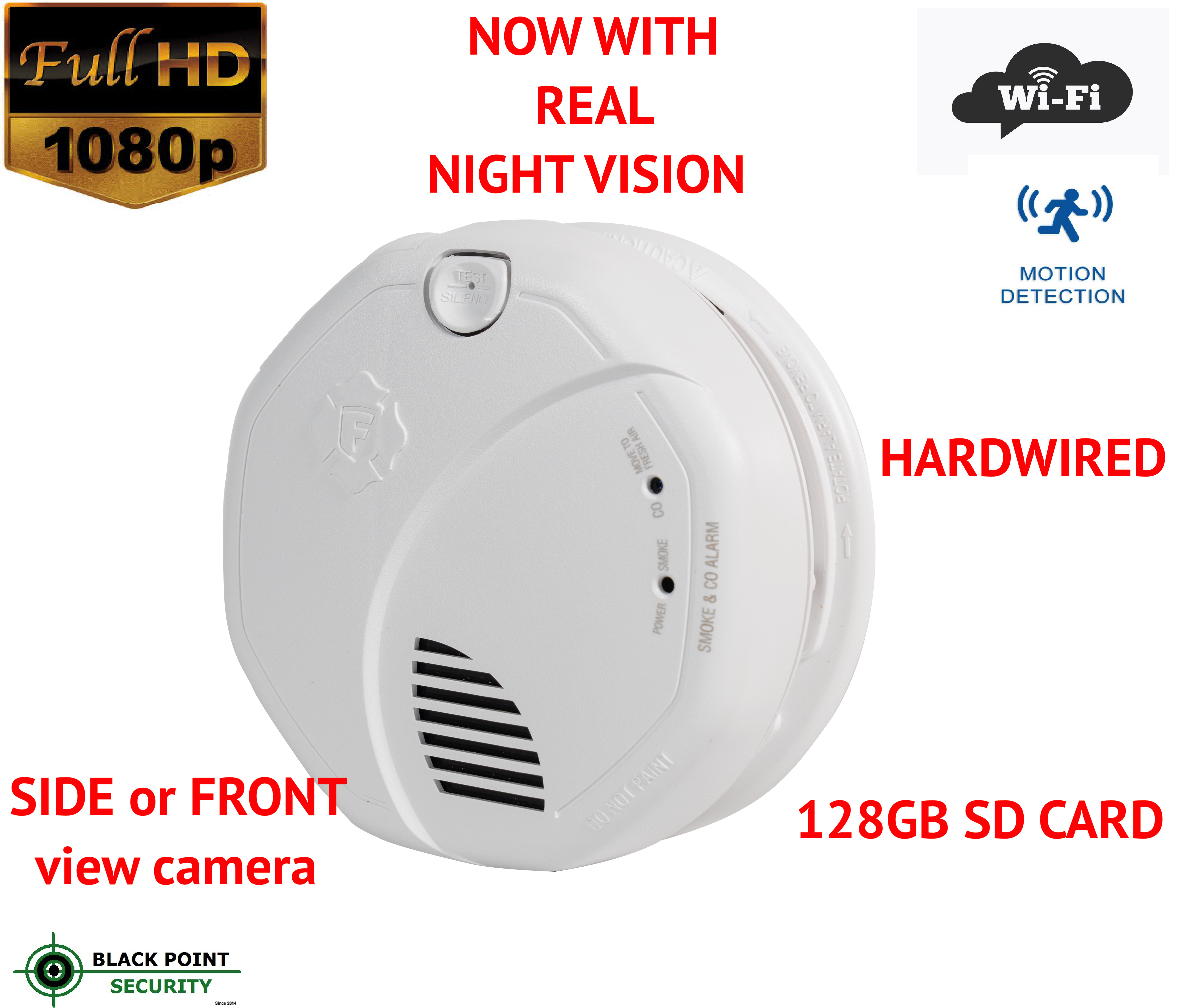 wireless smoke detector camera with audio