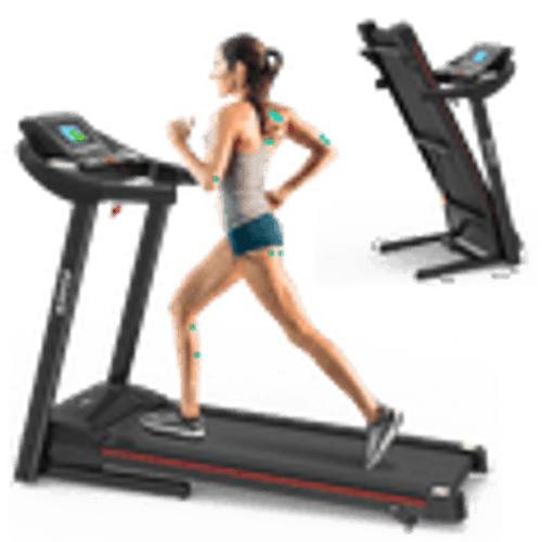 VLDTDRDI Automatic Folding Treadmill with 8mph Speed,50.4" Longer Portable Running Walking Compact Exercise Machine with 5" Screen Display,12 Preset Program, 4-Level Incline and Bluetooth Music