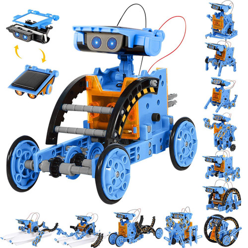 JUGAAD LIFE STEM Toys 13-in-1 Solar Power Robots Toys Set, DIY Building Science Educational Robotics Kit for Age 8-12 Boys Girls Kids, Birthday Christmas Gift for 8 9 10 11 Years Old Blue JUGAAD LIFE STEM Toys 13-in-1 Solar Power Robots Toys Set, DIY Building Science Educational Robotics Kit for Age 8-12 Boys Girls Kids, Birthday Christmas Gift for 8 9 10 11 Years Old Blue