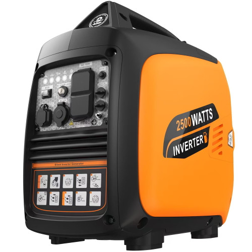 Efurden 2500-Watt Portable Inverter Generator Gas Powered, EPA Compliant, Parallel Capability, CO Shutdown, Low Noise for Camping and Home Use