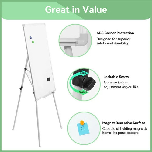 Easel Whiteboard-VUSIGN Magnetic Portable White Board 36 x 24, Tripod Height Adjustable, Easel Stand White Board for School or Office & Teaching at Home