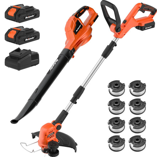 MAXLANDER 20V 10-Inch 2-in-1 Weed Wacker + Cordless Leaf Blower Combo Kit. 2x2.0Ah Batteries & Charger Included