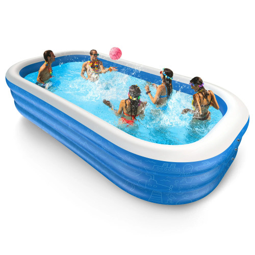 TaoTronics Inflatable Swimming Pools, 120'' x 72'' x 20'' Blow up Swimming Pools, Kiddie Pool Large Size Thickened Blow up Swimming Pools Play Center for Kids Children Family Outdoor Garden Backyard