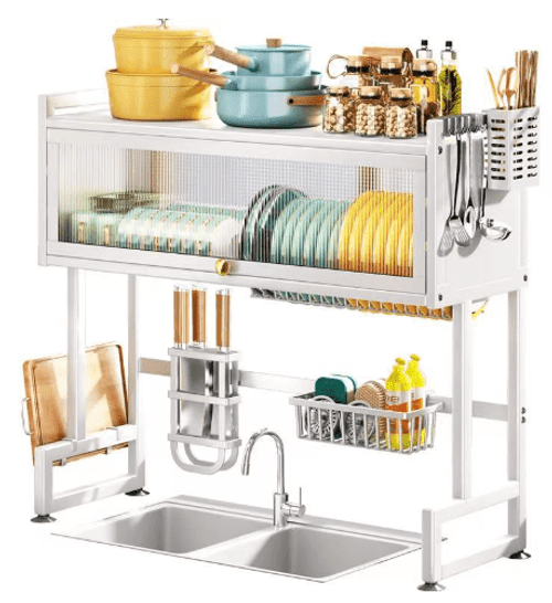 TNTANTS Dish Drying Rack Large Over The Sink Dish Drainer Drying Rack, Large Capacity Stainless Steel Dish Rack, Multifunctional Kitchen Organizers and Storage Rack