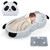 spanspace Foldable Toddler Travel Bed, Portable Floor Bed for Kids with Washable Cover, Toddler Cots for Sleeping with Adorable Panda Design, No Assembly Required, Easy to Carry, Gray