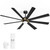 Havato 60" Smart Flush Mount Ceiling Fan with Light - Remote Control, 6 Speeds & Reversible DC Motor, 3 Color Dimmable LED, Ultra Quiet 35dB, Timer Function for Bedroom & Indoor Spaces (Black)