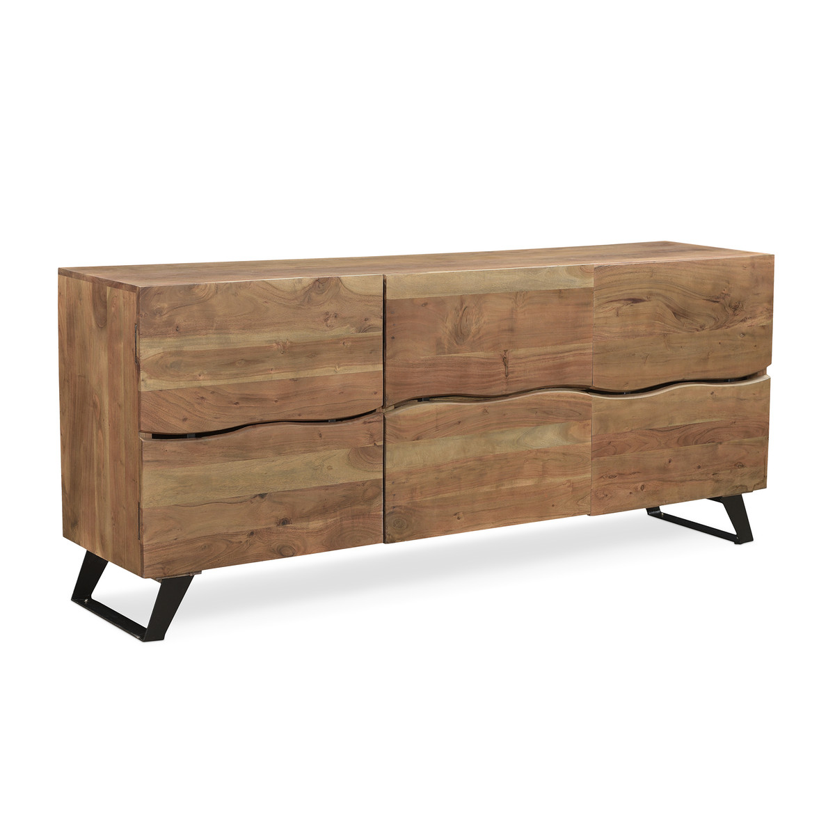 Timbergirl Light Acacia Live Edge Sideboard with Black Legs