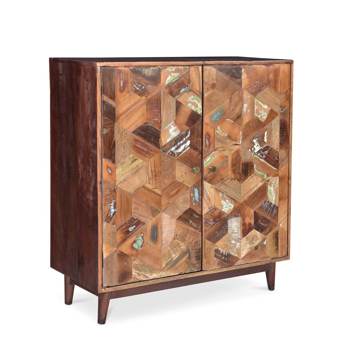 Chevron 2-Door Wooden Cabinet