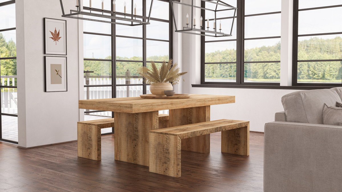 Timbergirl Solid Mango Wood Dining Table Set - 6 SEATER
