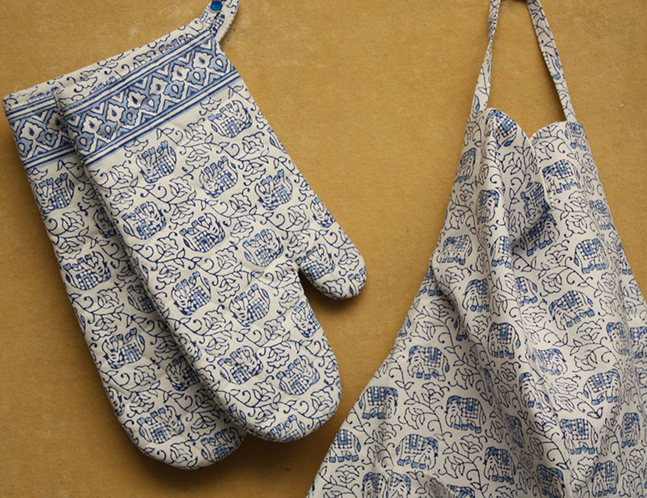 matching apron and oven mitt