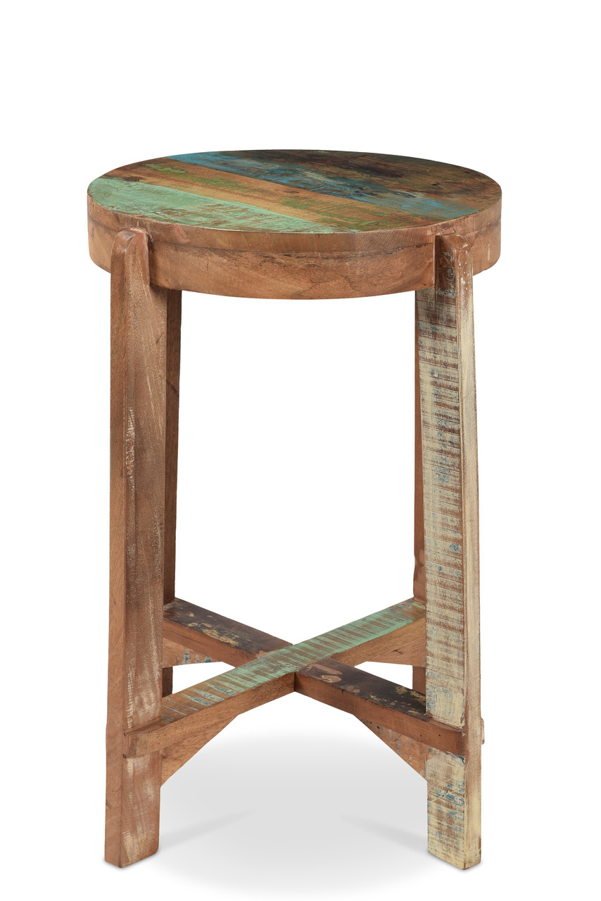 Bengal reclaimed wood stool Tall