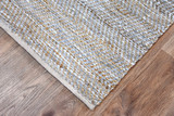 Timbergirl Beige Natural Jute and Leather Handmade Rug