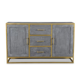 Raven Grey Mango Wood Dining Side board With Gold Iron