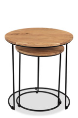 Forest Solid wood and Iron nesting Table Black