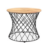 Roost End table in Solid Wood and Iron