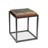 Asam End table with solid reclaimed wood Top