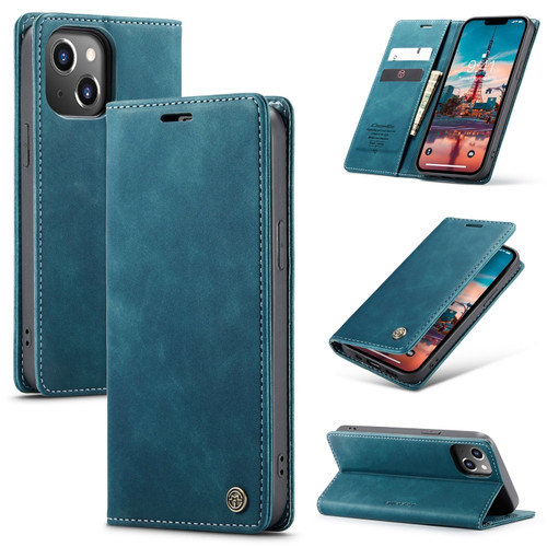 CaseMe 013 Multifunctional Horizontal Flip Leather Phone Case for iPhone 15 - Blue