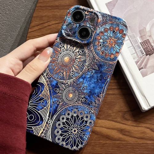 Painted Pattern Precise Hole PC Phone Case for iPhone 15 - Abstract Flower