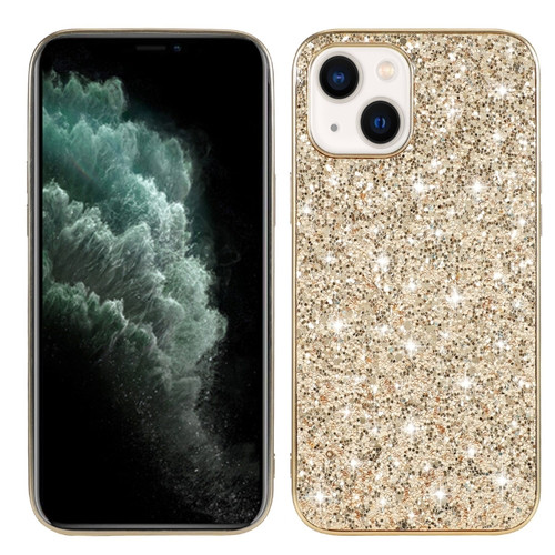 Glitter Powder TPU Phone Case for iPhone 15 - Gold