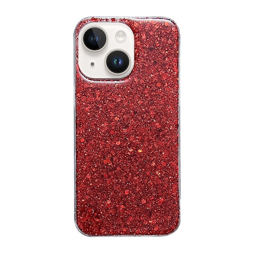 Glitter Sequins Epoxy TPU Phone Case for iPhone 15 - Red