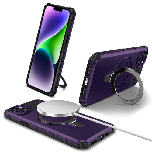 MagSafe Magnetic Holder Phone Case for iPhone 15 - Purple