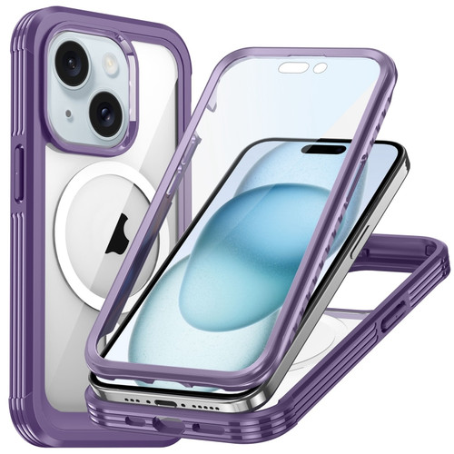 Life Waterproof MagSafe Magnetic Rugged Phone Case for iPhone 15 - Purple