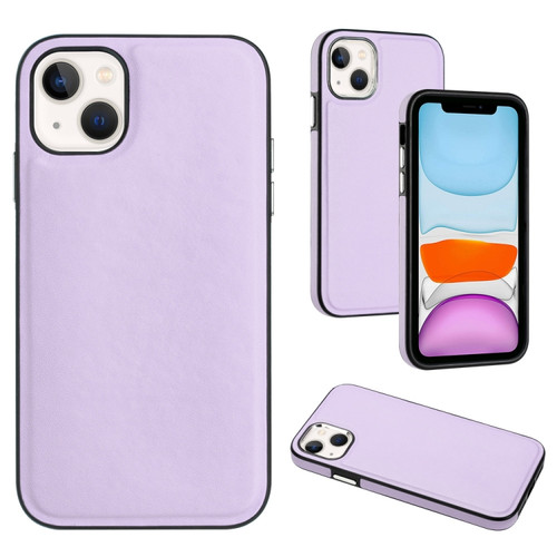 Leather Texture Full Coverage Phone Case for iPhone 15 - Purple
