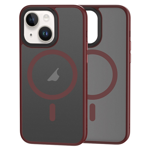 Brilliant Series MagSafe Micro-frosted Anti-fingerprint PC Phone Case for iPhone 15 - Purplish Red