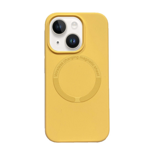 Magsafe Magnetic Silicone Phone Case for iPhone 15 - Yellow