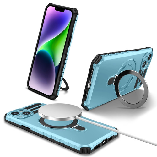 MagSafe Magnetic Holder Phone Case for iPhone 15 Plus - Light Blue