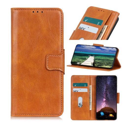 Mirren Crazy Horse Texture Horizontal Flip Leather Phone Case for iPhone 15 Plus - Brown