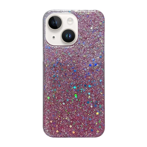 Glitter Sequins Epoxy TPU Phone Case for iPhone 15 Plus - Pink