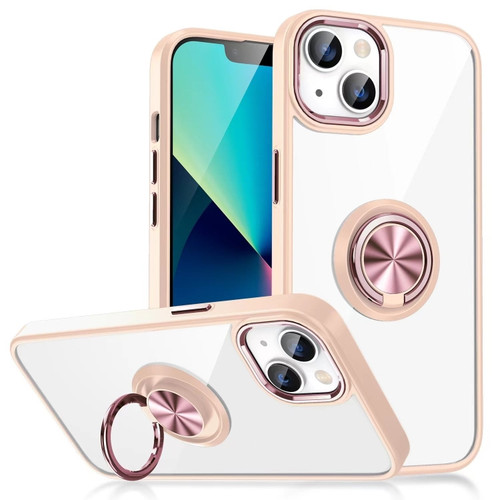 Ring Holder TPU Acrylic Phone Case iPhone 15 Plus for iPhone 15 Plus - Rose Gold