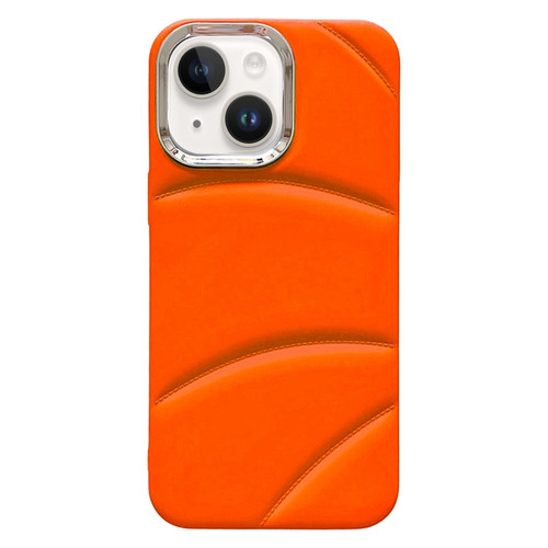 Electroplating Liquid Down Jacket TPU Phone Case for iPhone 15 Plus - Orange