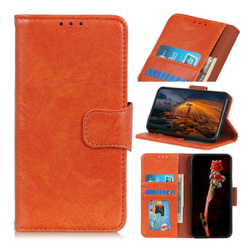 Nappa Texture Leather Case for iPhone 15 Plus - Orange