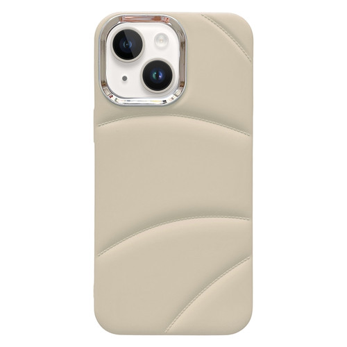 Electroplating Liquid Down Jacket TPU Phone Case for iPhone 15 Plus - White