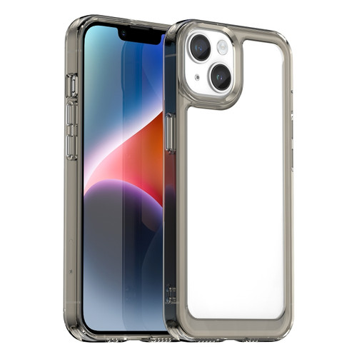 Colorful Series Acrylic + TPU Phone Case for iPhone 15 Plus - Transparent Grey