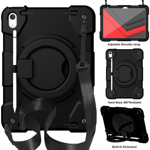 360 Rotation PC+Silicone Tablet Case for iPad 10th Gen 10.9 2022 - Black