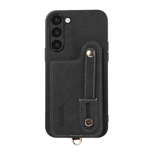 ABEEL Litchi Texture Card Bag PU Phone Case for Samsung Galaxy S23 5G - Black