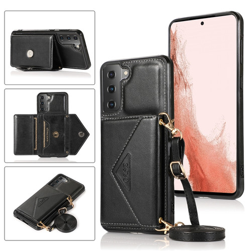 Cross-body Wallet Card Bag Leather Phone Case for Samsung Galaxy S23 5G - Black