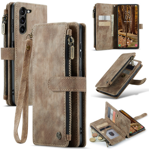 CaseMe C30 Multifunctional Leather Phone Case for Samsung Galaxy S23 5G - Brown