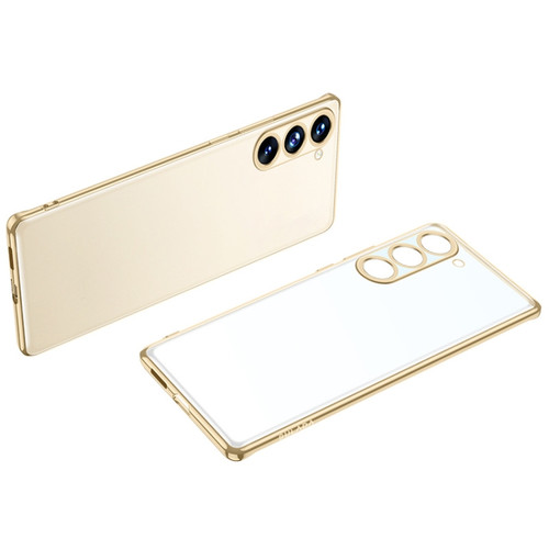 SULADA Electroplating Frosted TPU Phone Case for Samsung Galaxy S23 5G - Gold