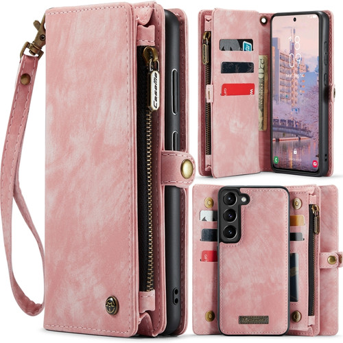 CaseMe 008 Detachable Multifunctional Leather Phone Case for Samsung Galaxy S23 5G - Pink