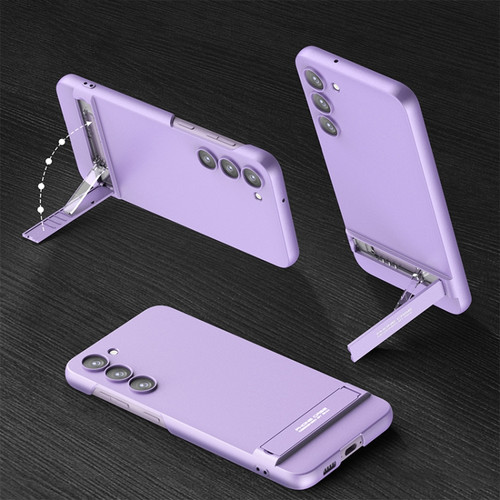 GKK Triumph Ultra Thin Full Coverage Phone Case with Stand for Samsung Galaxy S23 5G - Purple